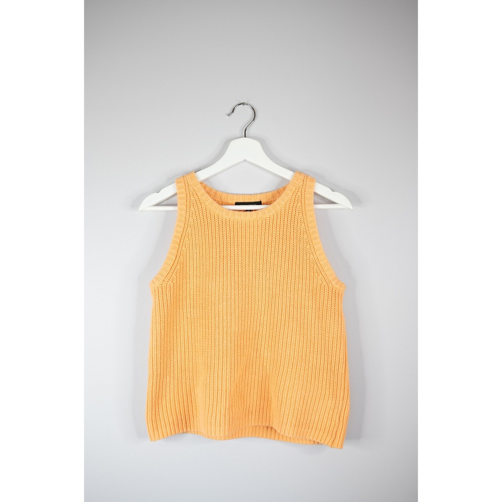 525 America Sweater Tank Womens S Orange Excellent Shaker Knit Sleeveless Top